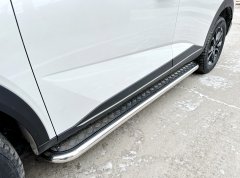 Тюнинг внедорожника Пороги с накладным листом Haval F7 2024