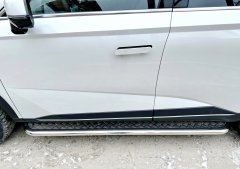 Тюнинг внедорожника Пороги с накладным листом Haval F7 2024