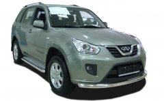 Тюнинг внедорожника Защита переднего бампера Chery Tiggo FL 2013