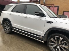 Тюнинг внедорожника Защита штатного порога труба Changan CS95 2023