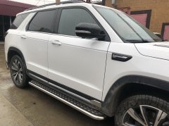 Тюнинг внедорожника Пороги с накладным листом Changan CS95 2023