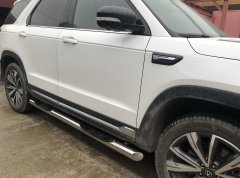 Тюнинг внедорожника Порог труба с проступью Changan CS95 2023