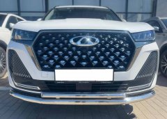 Тюнинг внедорожника Защита переднего бампера Chery Tiggo 7 Pro Max 2024