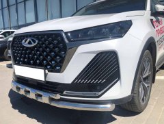 Тюнинг внедорожника Защита переднего бампера Chery Tiggo 7 Pro Max 2024