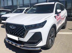 Тюнинг внедорожника Защита переднего бампера Chery Tiggo 7 Pro Max 2024