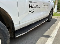 Тюнинг внедорожника Защита штатного порога труба Haval H5 2024