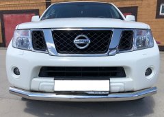 Тюнинг внедорожника Защита переднего бампера Nissan Pathfinder 2010-2013