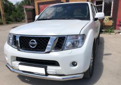 Тюнинг внедорожника Защита переднего бампера Nissan Pathfinder 2010-2013