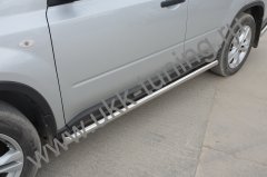 Тюнинг внедорожника Защита штатного порога труба Nissan X-trail 2010-2015 (T31) Второе поколение (в т.ч. Рестайлинг 2010г.)