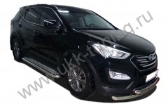 Тюнинг внедорожника Защита переднего бампера Hyundai Santa Fe 2012