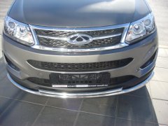 Тюнинг внедорожника Защита переднего бампера Chery Tiggo 5 2014