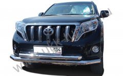 Тюнинг внедорожника Защита переднего бампера Toyota Land Cruiser Prado 150 2014