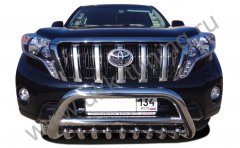 Тюнинг внедорожника Защита переднего бампера Toyota Land Cruiser Prado 150 2014