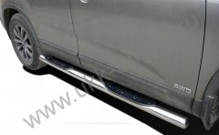 Тюнинг внедорожника Порог труба с проступью KIA Sorento 2009-2012