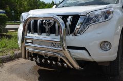 Тюнинг внедорожника Защита переднего бампера Toyota Land Cruiser Prado 150 2014