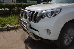 Тюнинг внедорожника Защита переднего бампера Toyota Land Cruiser Prado 150 2014