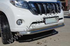 Тюнинг внедорожника Защита переднего бампера Toyota Land Cruiser Prado 150 2014