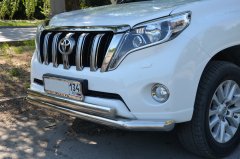 Тюнинг внедорожника Защита переднего бампера Toyota Land Cruiser Prado 150 2014