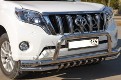 Тюнинг внедорожника Защита переднего бампера Toyota Land Cruiser Prado 150 2014
