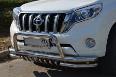 Тюнинг внедорожника Защита переднего бампера Toyota Land Cruiser Prado 150 2014