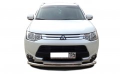 Тюнинг внедорожника Защита переднего бампера Mitsubishi Outlander 2012-2014