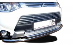 Тюнинг внедорожника Защита переднего бампера Mitsubishi Outlander 2012-2014