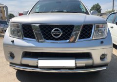 Тюнинг внедорожника Защита переднего бампера Nissan Pathfinder 2004-2010