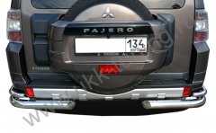 Тюнинг внедорожника Защита заднего бампера Mitsubishi Pajero 4 2006-2017