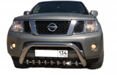 Тюнинг внедорожника Защита переднего бампера Nissan Pathfinder 2004-2010