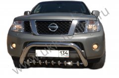 Тюнинг внедорожника Защита переднего бампера Nissan Pathfinder 2010-2013