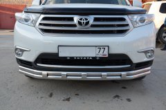Тюнинг внедорожника Защита переднего бампера Toyota Highlander 2010