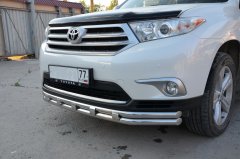 Тюнинг внедорожника Защита переднего бампера Toyota Highlander 2010