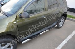 Тюнинг внедорожника Порог труба с проступью Renault Duster 2011