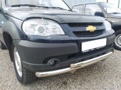 Тюнинг внедорожника Защита переднего бампера Chevrolet Niva 2010