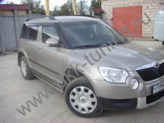 Тюнинг внедорожника Защита штатного порога труба Skoda Yeti