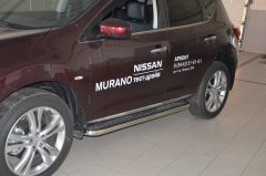 Тюнинг внедорожника Пороги с накладным листом Nissan Murano 2014