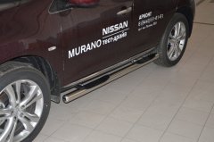 Тюнинг внедорожника Порог труба с проступью Nissan Murano 2014