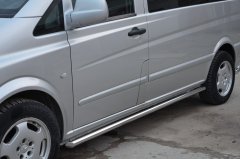 Тюнинг внедорожника Защита штатного порога труба Mercedes-Benz Vito 2005-2010, 2010-2014 (рестайлинг)