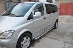 Тюнинг внедорожника Пороги с накладным листом Mercedes-Benz Vito 2005-2010, 2010-2014 (рестайлинг)