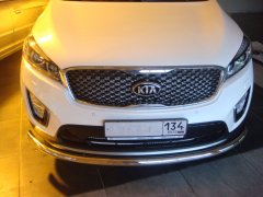Тюнинг внедорожника Защита переднего бампера KIA Sorento Prime 2015