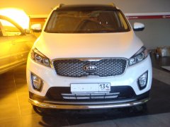 Тюнинг внедорожника Защита переднего бампера KIA Sorento Prime 2015