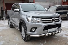 Тюнинг внедорожника Защита переднего бампера Toyota Hilux 2015