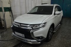 Тюнинг внедорожника Защита переднего бампера Mitsubishi Outlander 2015