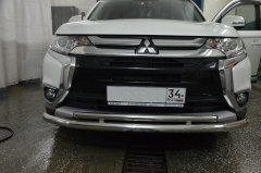 Тюнинг внедорожника Защита переднего бампера Mitsubishi Outlander 2015