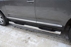 Тюнинг внедорожника Порог труба с проступью Volkswagen Touareg  2007-2010