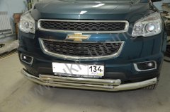 Тюнинг внедорожника Защита переднего бампера Chevrolet Trailblazer 2013