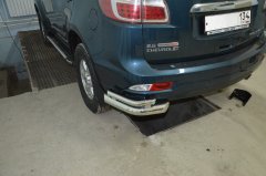 Тюнинг внедорожника Защита заднего бампера Chevrolet Trailblazer 2013