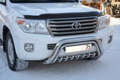 Тюнинг внедорожника Защита переднего бампера Toyota Land Cruiser 200 2013
