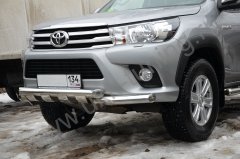 Тюнинг внедорожника Защита переднего бампера Toyota Hilux 2015