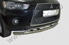 Тюнинг внедорожника Защита переднего бампера Mitsubishi Outlander XL  2010-2011